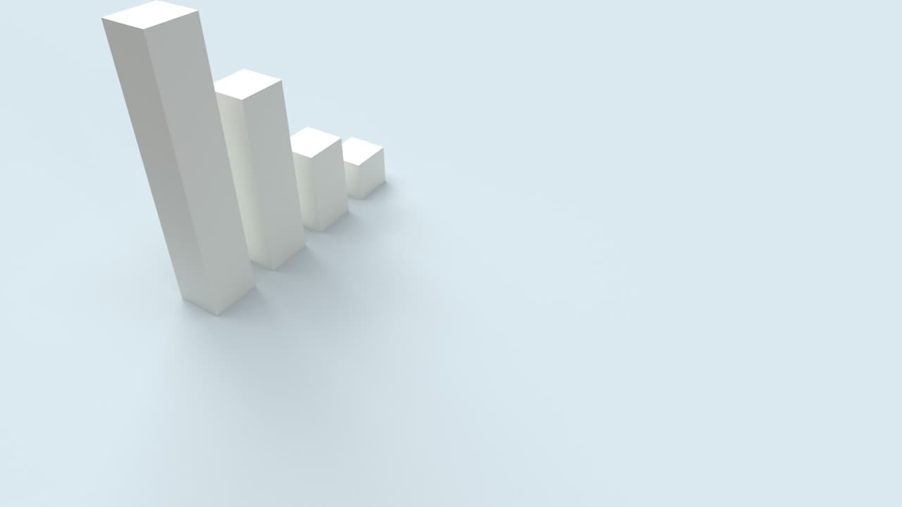 A bar chart rendered against a blue background